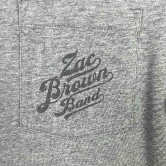 VINEYARD VINES Womens S Gray Zac Brown Band Short Sleeve T-Shirt Chest Pocket - Picture 3 of 7